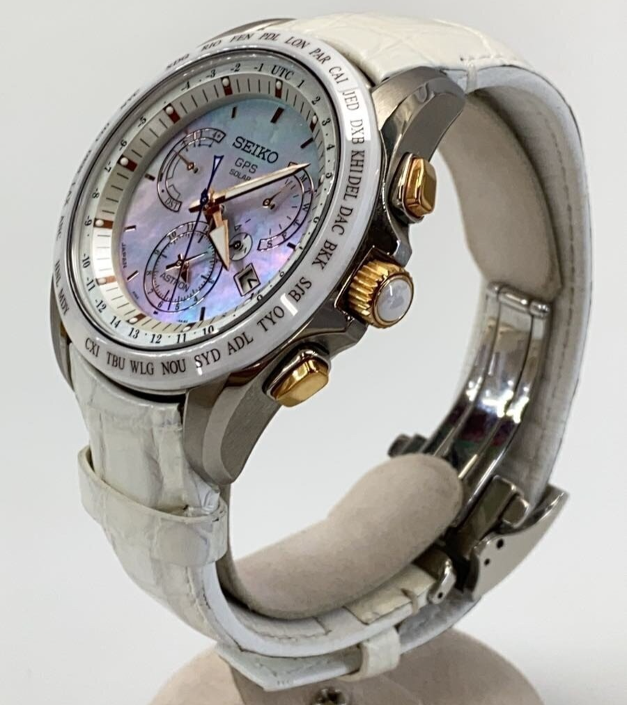 SEIKO Astron GPS Solar Radio Wave 8X53-0AJ0-2 Men's Watch MOP Dial