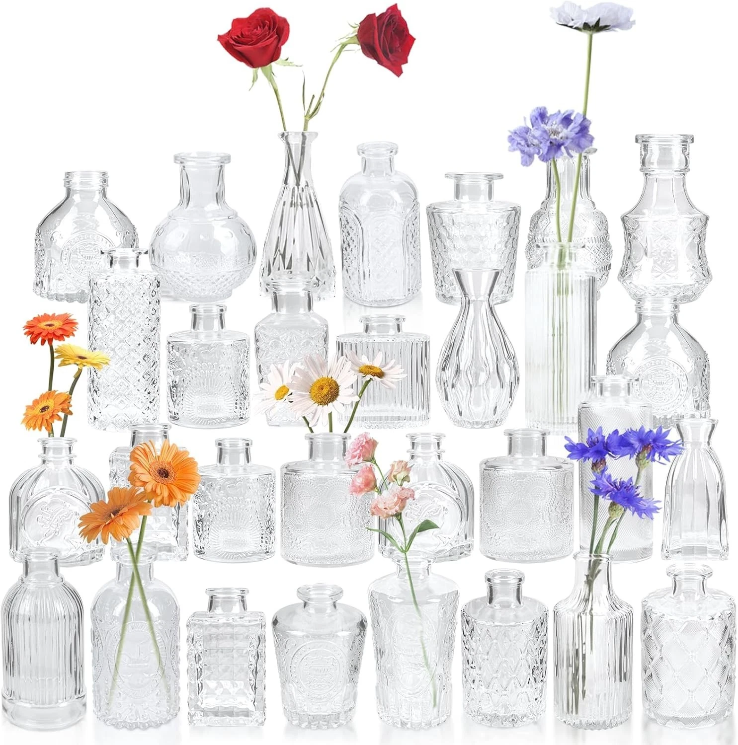 Glass Bud Vase Set of 30,Small Clear round Vases for Flowers, Mini Flowers Vases
Opens in a new wind