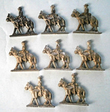 Grey Iron Grey Klip lot of 8 Mounted Soldiers from the early 1900's