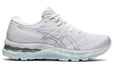 ASICS Women's Gel-Nimbus 23 Running Shoes, 12.5 US, White/Pure Silver ,MSRP $150