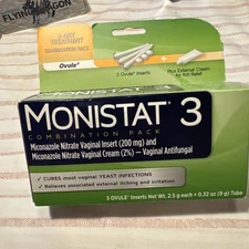 MONISTAT 3 COMBO PACK -  3 Dose Yeast Infection Treatment  Exp: 4/27