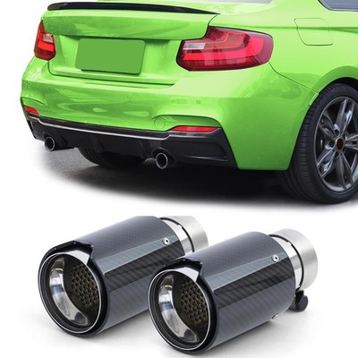 2x 90mm Auspuff Endrohr Carbon mit Absorber für 2er BMW F22 F23 2013-2021