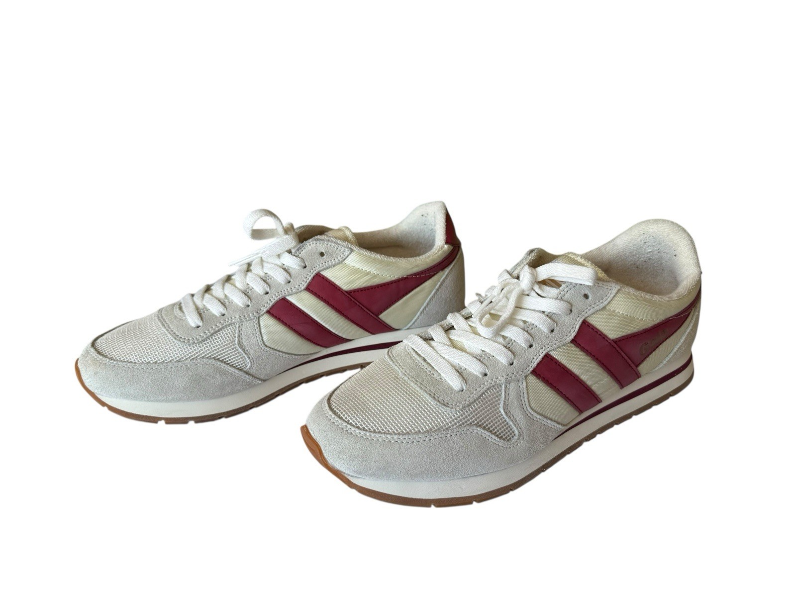 Gola Classics Mens Daytona Sneakers Off White/Deep Red/Gum Shoes, Men’s Size 11