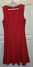 Chaps Dress Sz 8 Pleated Red