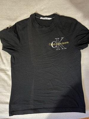 Calvin Klein Jeans Black Logo Cotton Jersey Men's Graphic T-Shirt Size M