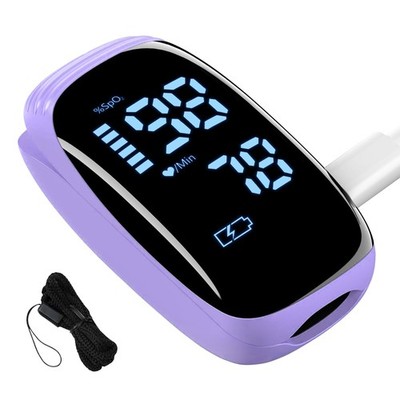 Manhero Fingertip Pulse Oximeter, Rechargeable High Black