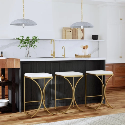 Butler Specialty Company Natalya 31" Upholstered Bar Stool - Ivory / Gold - Picture 2 of 7