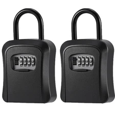 2Pack Key Lock Box for Outside-Combination Lockbox Key-Portable/Wall Mounted