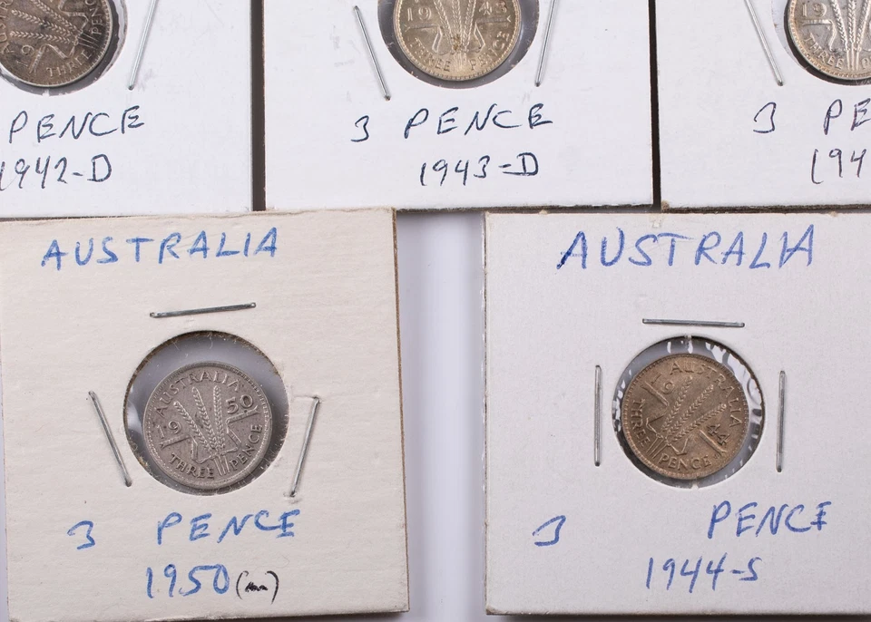 Silver 1911-1950 Australia 3 Pence Lot of 8  - Image 4 of 4