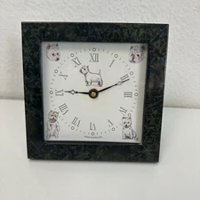 Bryn Parry Studios Clock West Highland Terrier Dogs Made England Roman Numerals