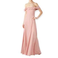 Reformation verbena off the shoulder ruffle gown
