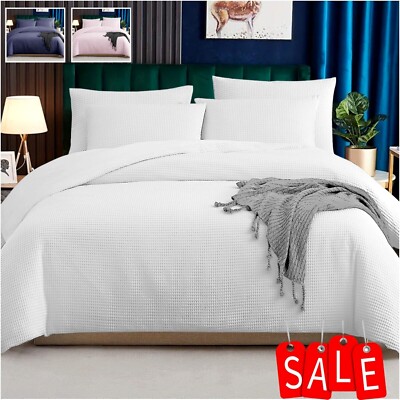 100% EGYPTIAN COTTON DUVET COVER BEDDING SET QUILT COVERS SINGLE DOUBLE KING*