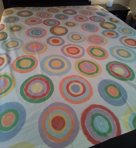 The Company Store Shower Curtain Multicolor Circles and Dots Fun Bathroom Decor - Picture 5 of 11