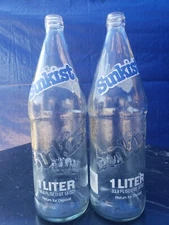 Vintage Sunkist 1 Liter Bottles (2)  See Pics