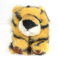 TIPPER Tiger Puffkins Plush 5" Striped Stuffed Animal Toy 6615 Tag April 90s Toy