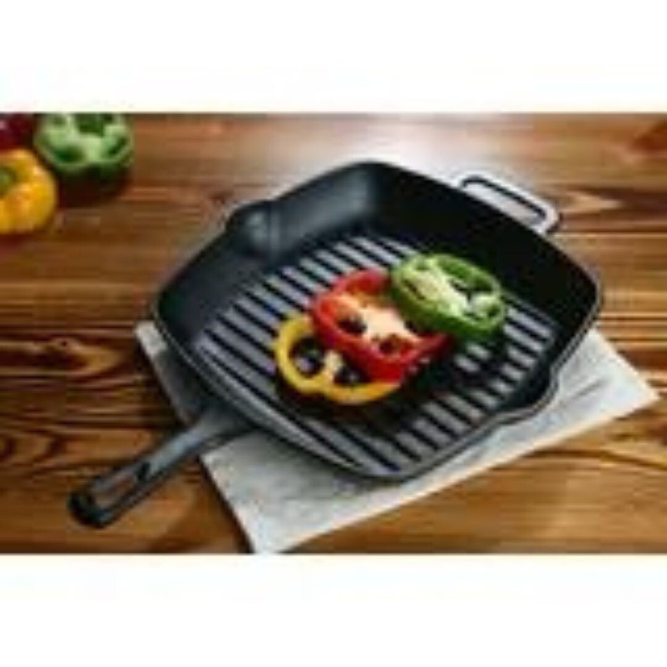 Mainstays Cast Iron Square Grill Pan 10" PreSeasoned Black eBay