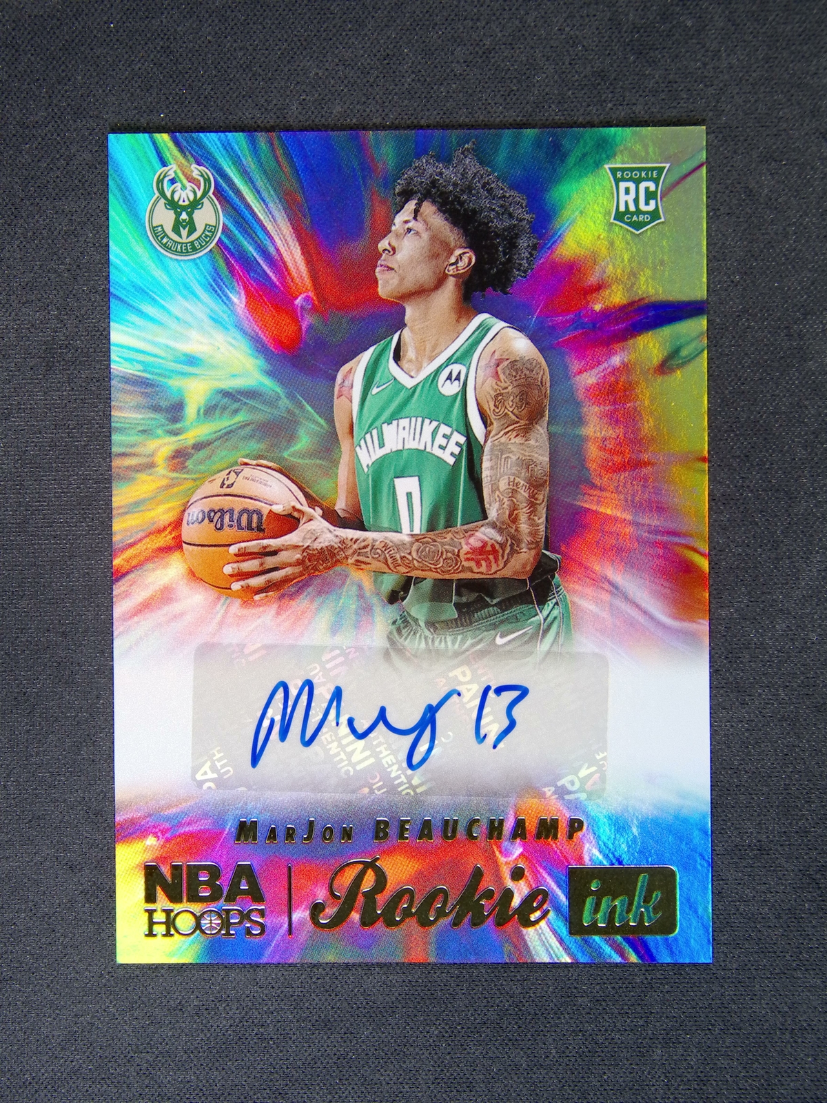 2022-23 Panini NBA Hoops MarJon Beauchamp RC Rookie Ink Auto Holo