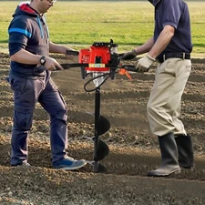 Auger 63CC 3HP Gas Powered Post Hole Digger Earth Auger Fence Borer+8" Drill Bit