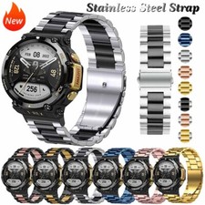 For Huami Amazfit T-Rex 2/T-Rex 1/T-Rex Pro Stainless Steel Band Strap Bracelet