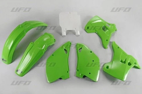 Kit plastique UFO motocross Kawasaki KX 125/250 1993 vert origine - Photo 1/1