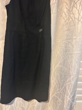 METROSTYLE Little Black Dress 100 % Linen Sleeveless  Size 10 Thin Fabric Used