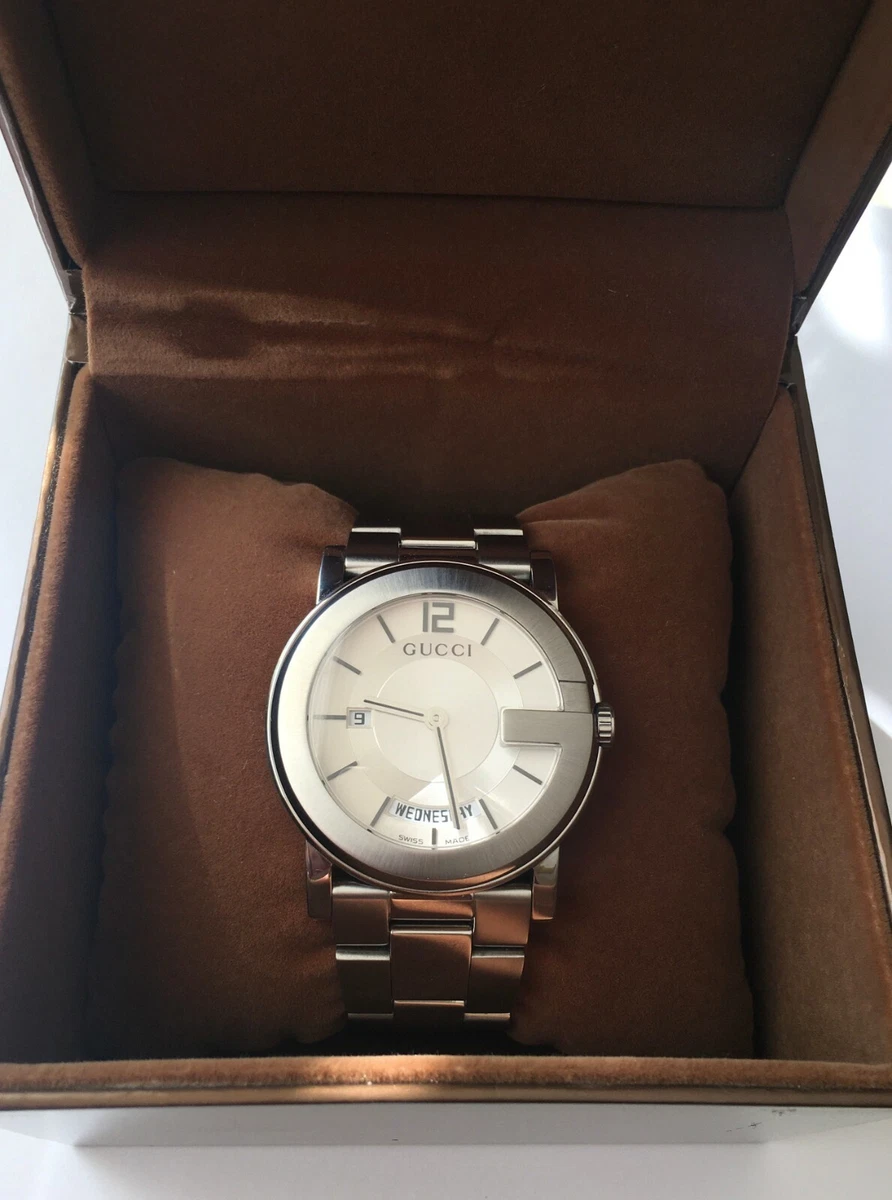 Gucci 101M Swiss Day Date 12170827 Water resistant 3 ATM Box Papers Gucci 101