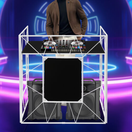 DJ Booth Portable DJ Facade Table Station Event Foldable Tabletop for Show Party - Picture 18 of 20