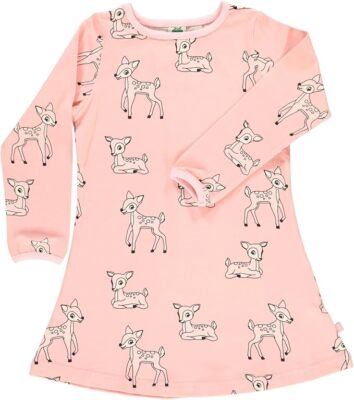 SMAFOLK Kleid langarm Dress Reh Deer rosa Kitz 86 92 98 104 110 116 122 128 NEU