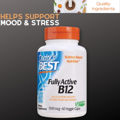 Fully Active B12 1500 Mcg, Non-GMO, Vegan, Gluten Free 60 Count