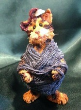 BOYDS  PURRSTONE CHRISTMAS ORNAMENT - DARBY FUZZKINS ...WOUND TIGHT