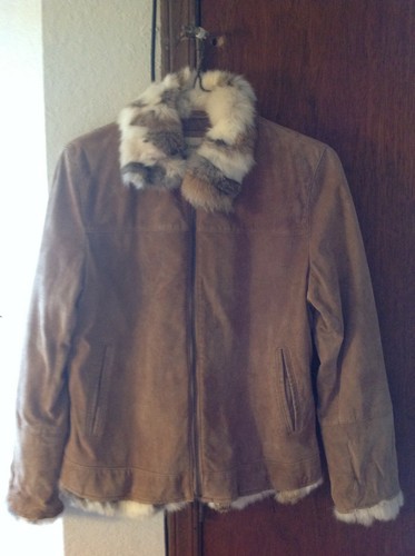 St Johns Bay Suede Leather Coat Jacket 