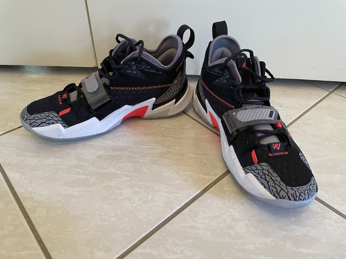 Men's Size Jordan Why Not Black Cement crimson