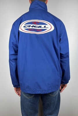 90's O'Neill Vintage Men's Full Zip Jacket Windbreaker Size M Blue