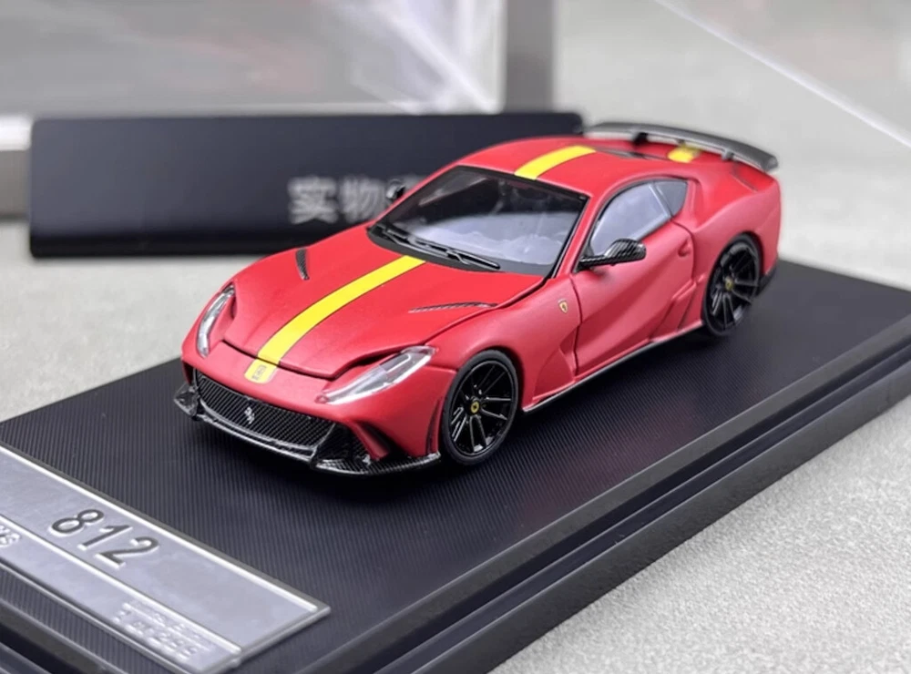 LT 1:64 Matte Red 812 Novitec N-Largo Racing Sport Model Diecast Metal Car