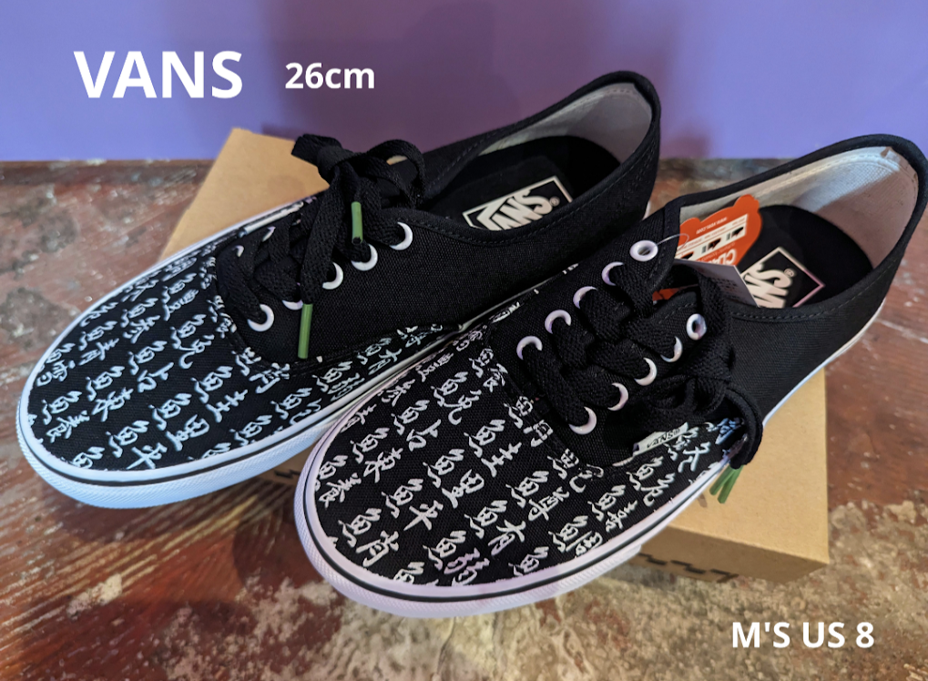 靴 SUSHI VANS AUTHENTIC SUSHI KANJI BLACK US 6 shoes sneaker Japanese