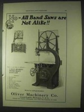 1922 Oliver Ball Bearing Motor Shaft Band Saw Ad