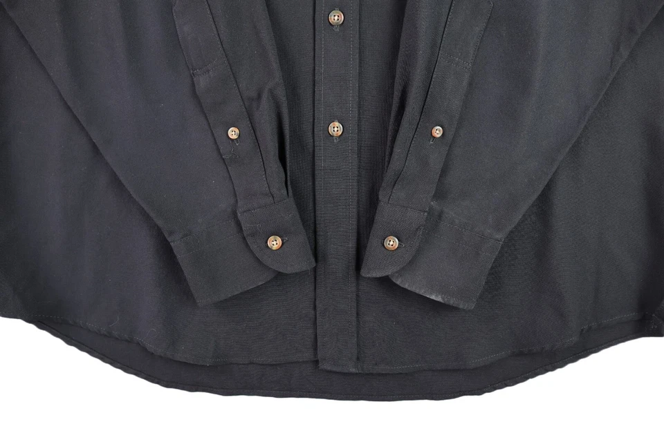 Винтажный 90-х годов Y2K SIR PENDLETON США мужской sz L черный пуговицах шерсти платье рубашка - Изображение 2 из 4