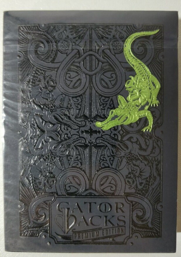 GATORBACKS（ green,silver） playing cards Gatorback Signed Silver and Green Collector's Playing Cards