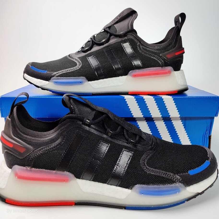 Adidas US 13 Men's Black White Red Blue Rare Retro Run Boost NMD V3   GX3378 New thumbnail 10