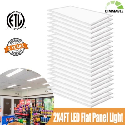 2×4 Ft Led Flat Panel 8400 Lumens, 0-10V Dimmable, 75W For Office Drop Ceilings