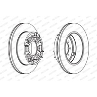 Ferodo 1X Bremsscheibe Hinterachse Premier FüR Alfa Romeo Fiat Iveco