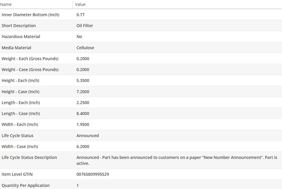 Filtro de aceite tipo OEM WIX para BMW 230I 2017-2024 L4-2,0 L Foto 4 de 4