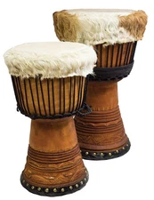 New Djembe Meister Senegal Style, 24" tall, 12.5-13" head, with hair