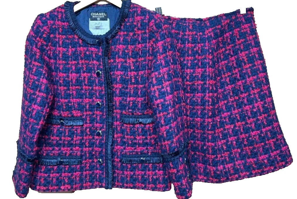 CHANEL Tweed Jacket Pink In Women's Suits & Blazers for sale | eBay