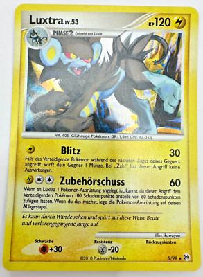 Pokemon Karte TCG Luxtray Lv.53 5/99 Platin Acres Holo Rare Vintage Deutsch