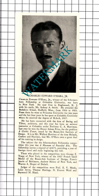 Charles Edward O'Hara Englewood New Jersey Architect - 1927 Clipping / Print