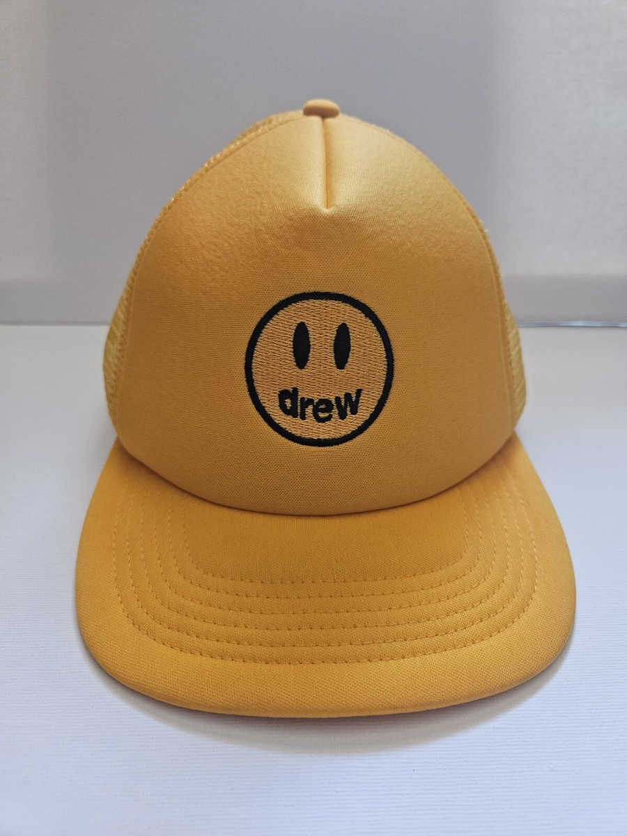 DREW HOUSE Mascot Smiley Trucker Hat Golden Yellow Used Good