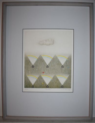 Artista coreano listado Kyu - Baik Hwang, grabado mezzotint original firmado 1977 - Imagen 2 de 10