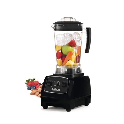 Salton 8-Blades 1500 W Power Blender w/ Glass Jar + Recipe Book Stainless Black