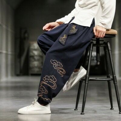 Herren Chinesisch Kung Fu Hose Tai Chi Hose Wushu Schnürer Kampfsport SPORTS